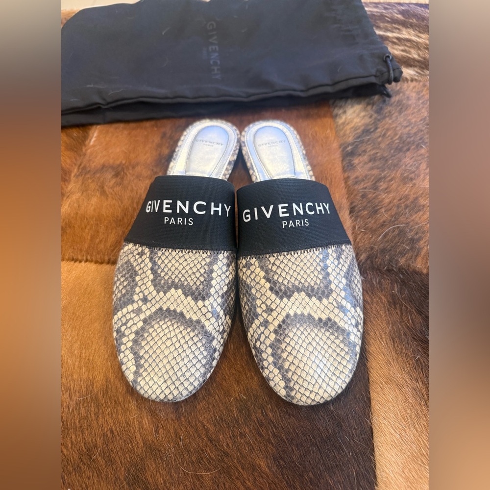 Givenchy Python Embossed Leather Bedford Mules - image 2